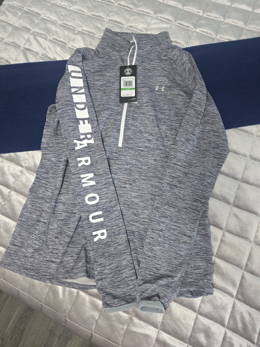 Under Armour Women’s Heather Grey Quarter-Zip Performance Sweater